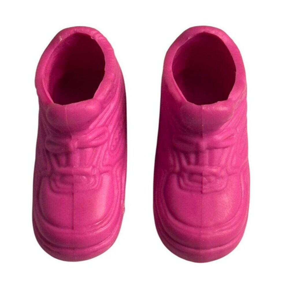 Vintage Barbie‎ Hot Pink High Top Sneakers – Mattel Doll Shoes, Soft Rubber